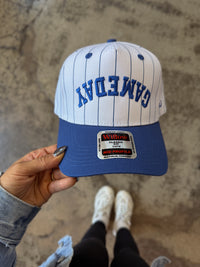 Gameday Embroidered Blue Pinstripe Trucker Hat