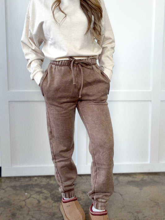 Beau Acid Wash Fleece Sweatpants