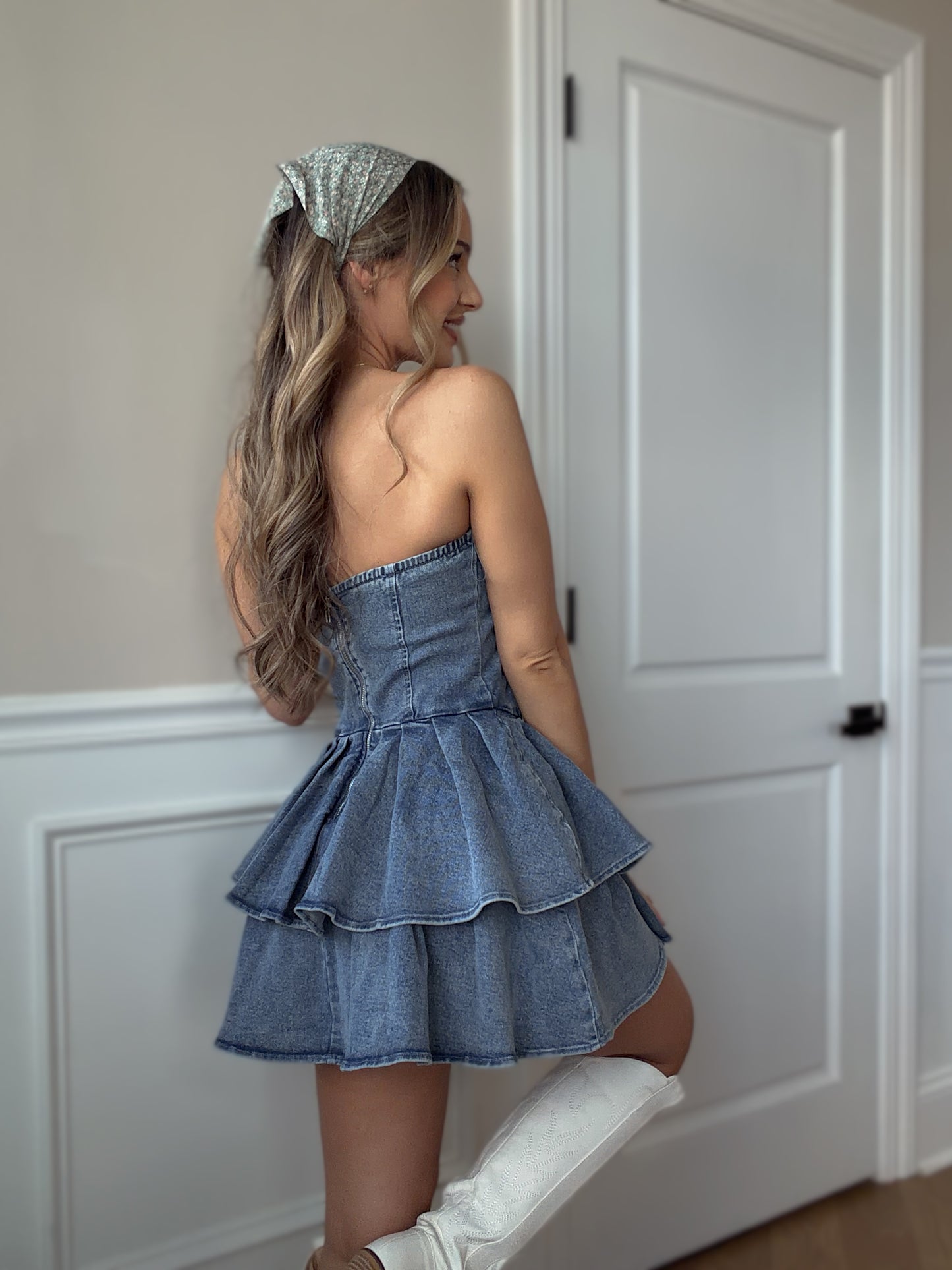 Jolene Strapless Demin Mini Dress