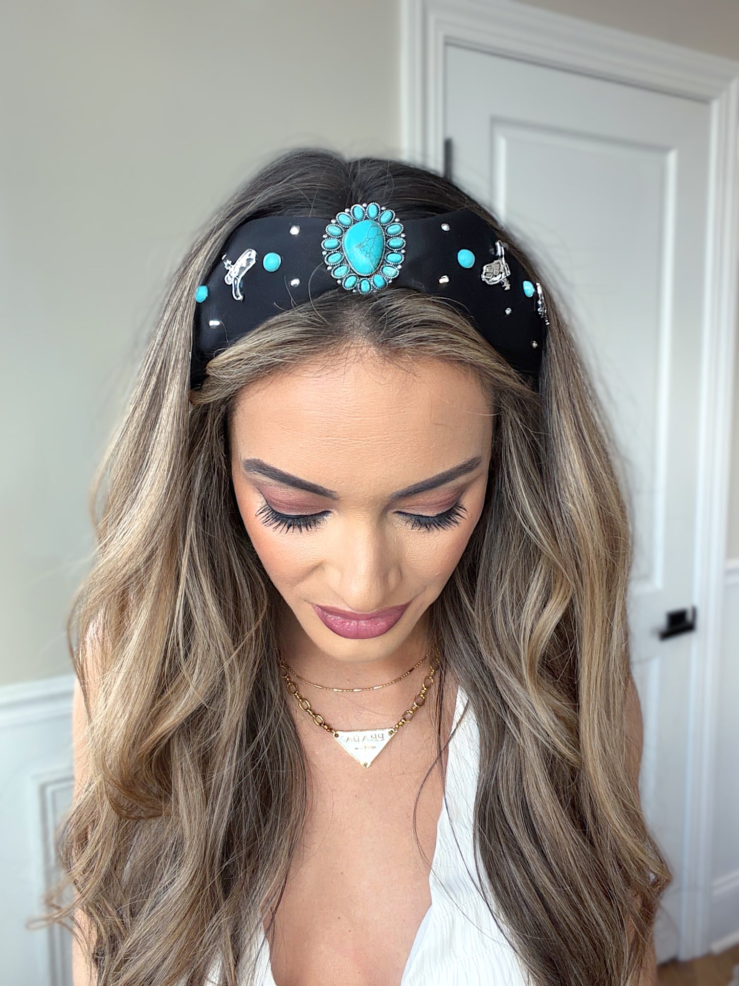 Western Turquoise Top Knotted Headband