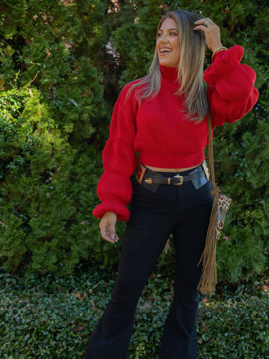 Emma Bubble Sleeve Knit Sweaters
