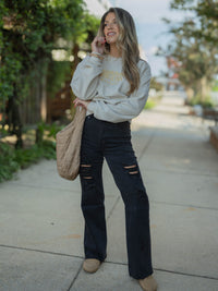 The Kait Outlaw Vintage Wide Leg Jeans - Black