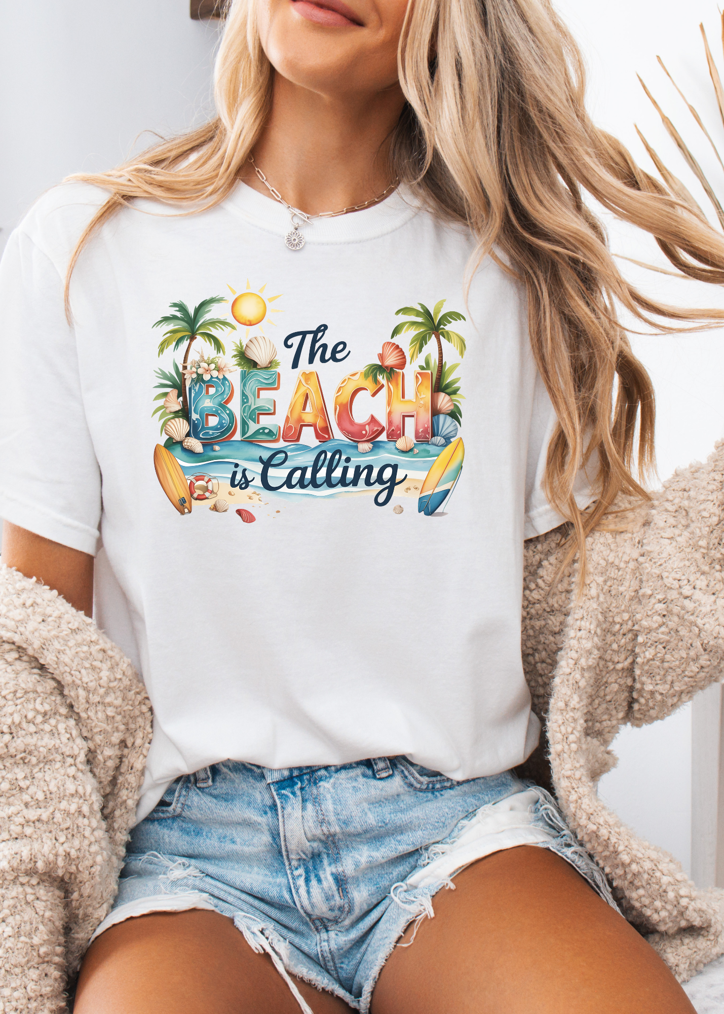 The Beach Is Calling Graphic T-Shirt