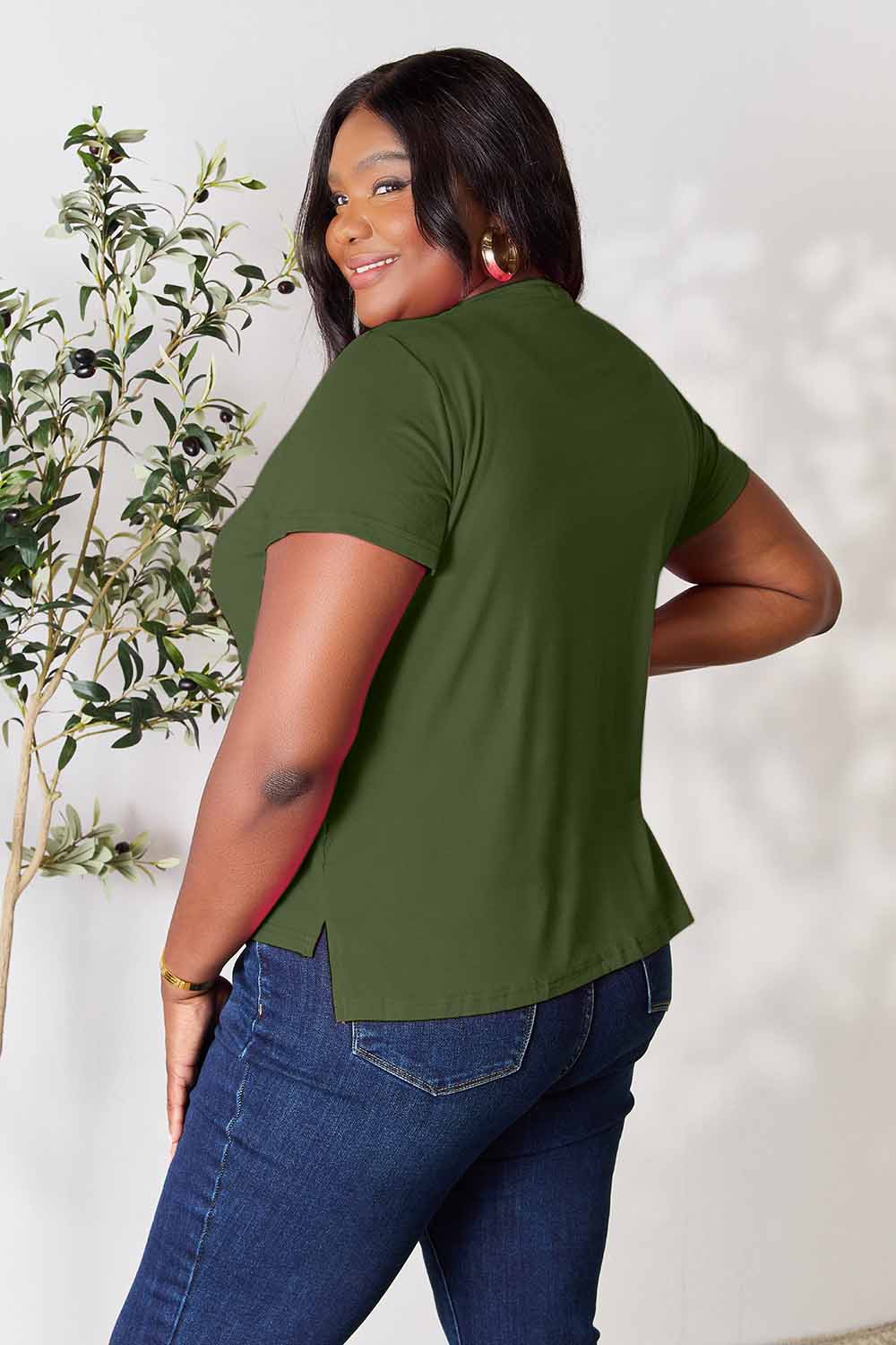 Buy our "Renee Round Neck Short Sleeve T-Shirt" online – Willow Boutique Clothing. Shop stylish Renee Round Neck Short Sleeve T-Shirt today.