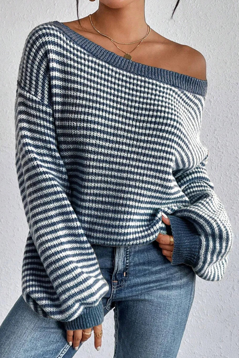 PREORDER: Easy Breezy Striped Dropped Shoulder Sweater