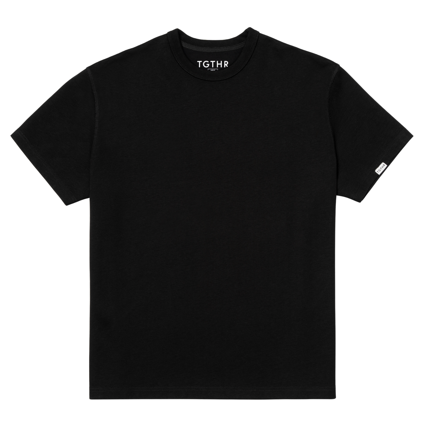 Woman wearing TG1 x Willow Mens Line  BLACK TSHIRT in Black shown in front view