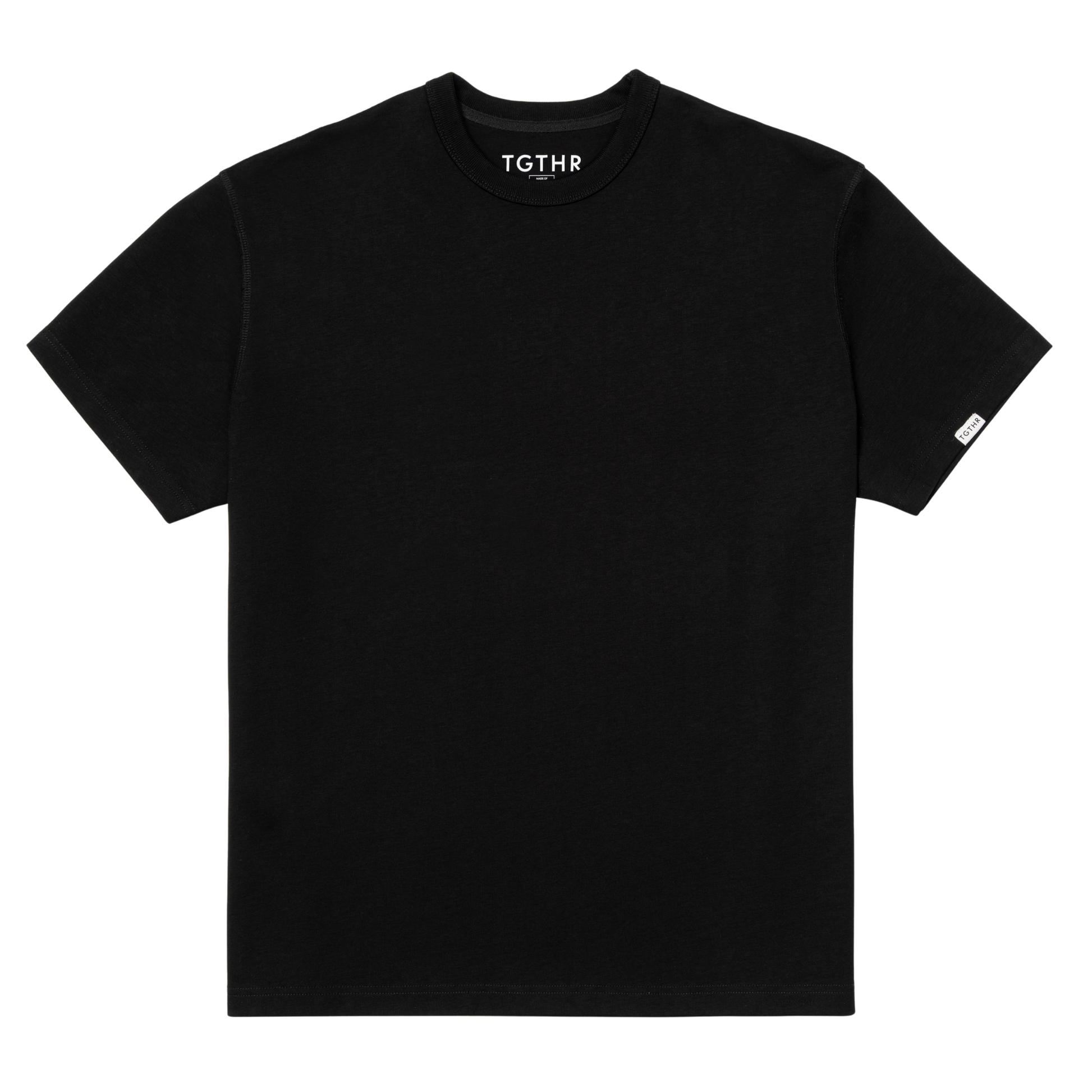 Woman wearing TG1 x Willow Mens Line  BLACK TSHIRT in Black shown in front view