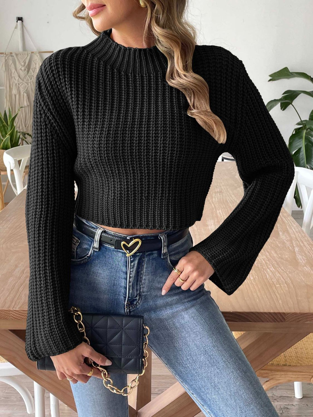 PREORDER: Timeless Warmth Mock Neck Long Sleeve Sweater