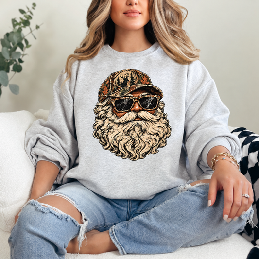 Camo Santa Crewneck — Ash