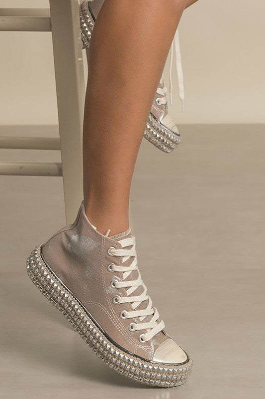 Chantel High Top Spike Studded Sneakers