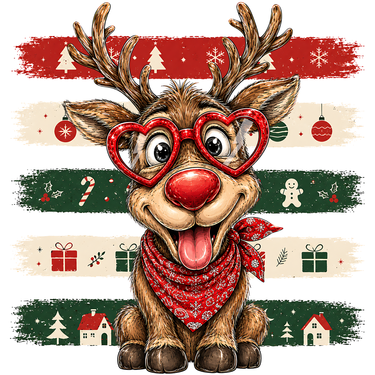 Cute Reindeer Christmas graphic artwork