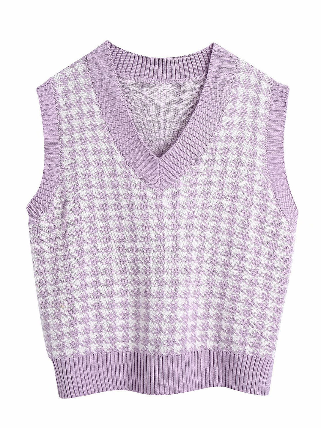 PREORDER: Fireside Comfort Houndstooth V-Neck Sweater Vest