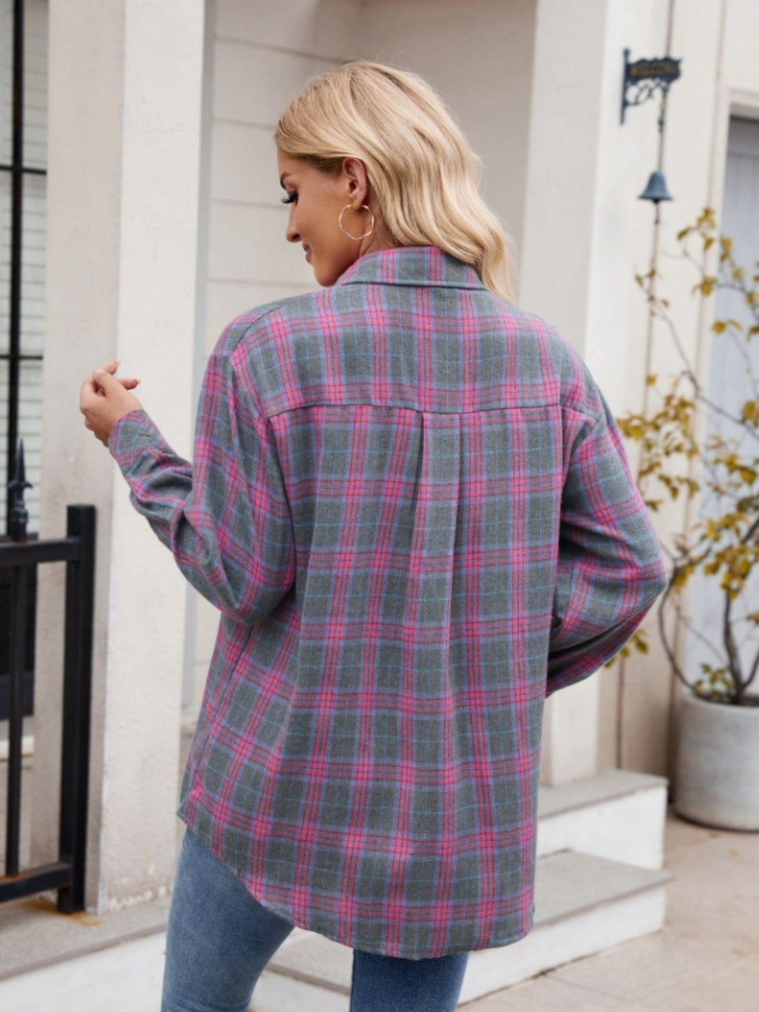 PREORDER Fall Colors Plaid Collared Neck Shirt