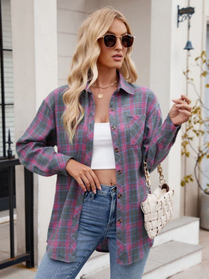Buy our "PREORDER Fall Colors Plaid Collared Neck Shirt" online – Willow Boutique Clothing. Shop stylish PREORDER Fall Colors Plaid Collared Neck Shirt today.