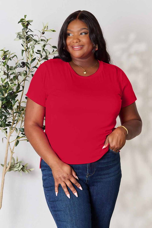 Buy our "Renee Round Neck Short Sleeve T-Shirt" online – Willow Boutique Clothing. Shop stylish Renee Round Neck Short Sleeve T-Shirt today.