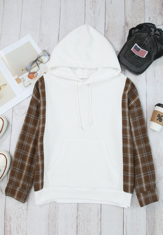 PREORDER: Waffle Knit Flannel Long Sleeve Hoodie