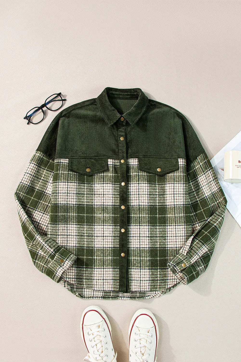 PREORDER Emerald Dreams Plaid Long Sleeve Jacket