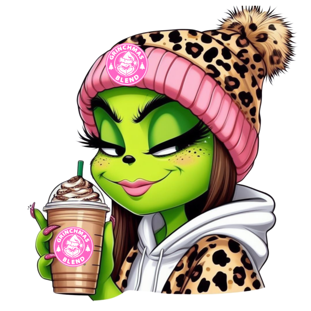 Grinch Girl Coffee Graphic original artwork