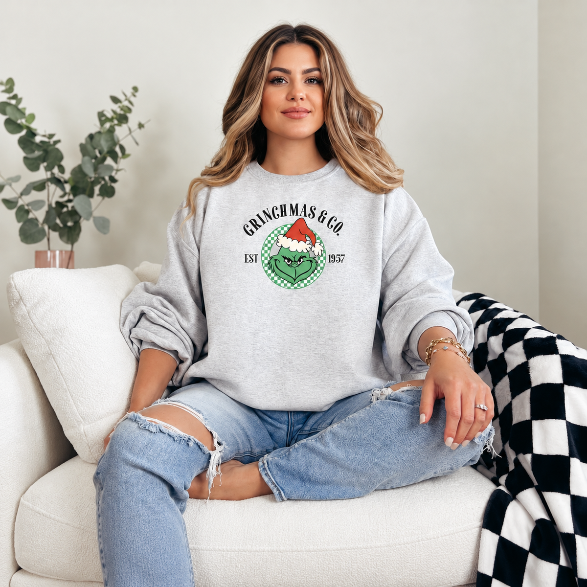 Grinchmas & Co. Graphic — Ash Heather Grey Crewneck