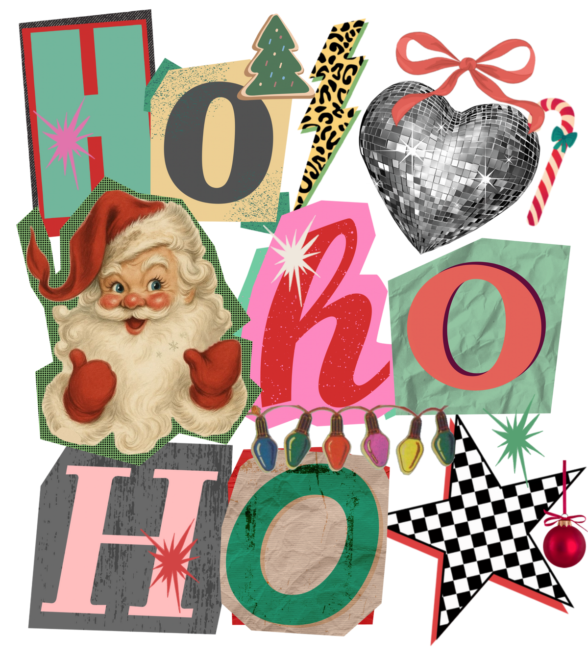 Ho Ho Ho Collage Graphic original artwork