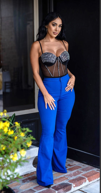 Buy our "Fiona High Waisted Bell Bottom Flare Jeans - Royal Blue" online – Willow Boutique Clothing. Shop stylish Fiona High Waisted Bell Bottom Flare Jeans - Royal Blue today.