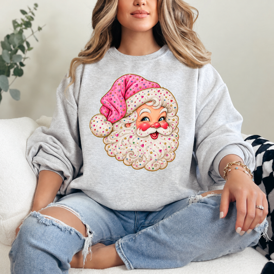 Pink Gem Santa Crewneck — Ash