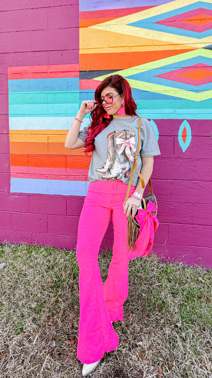 Pink Boot Scoot & Boogie Graphic Tee