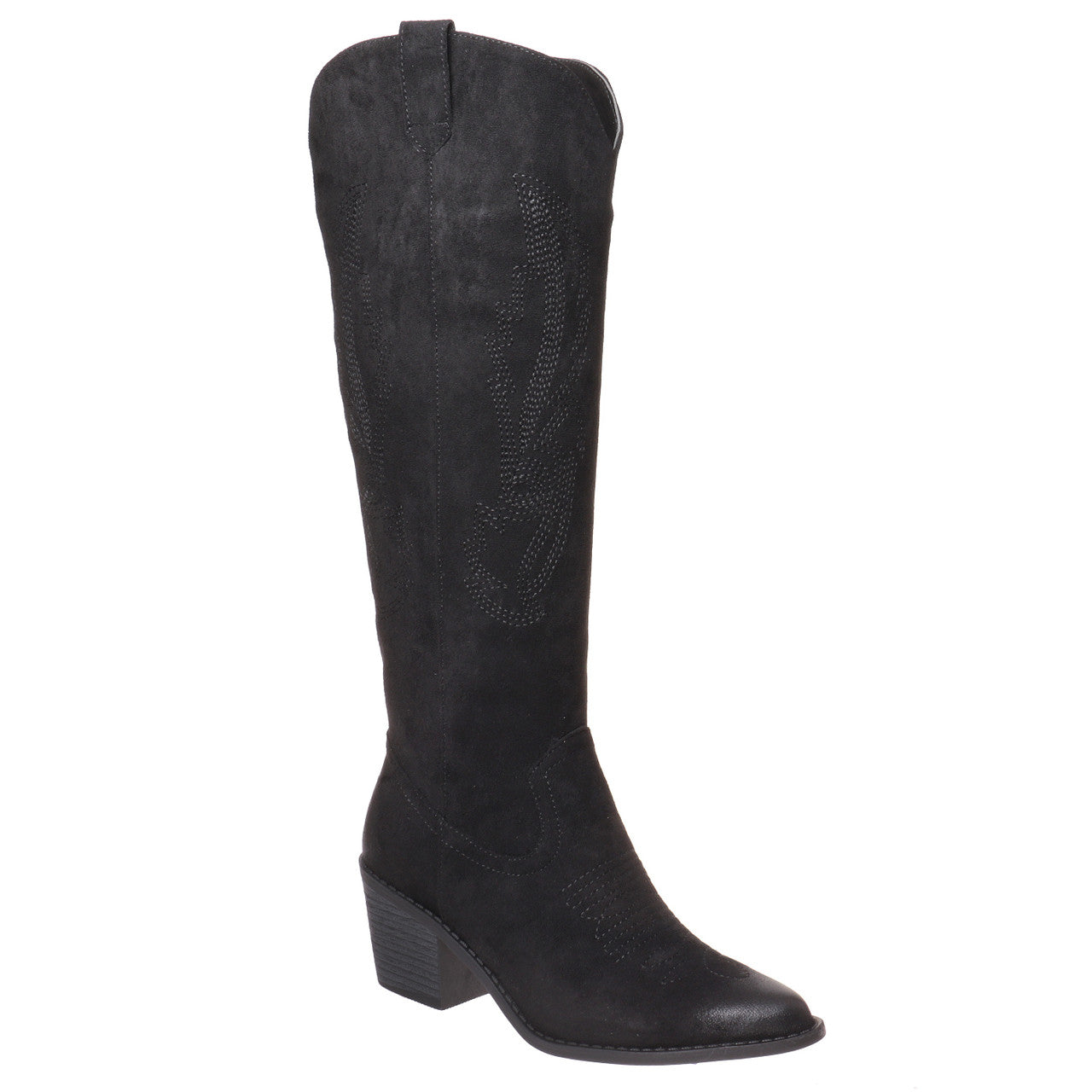 Talyn Western Heeled Cowgirl Boots- Black