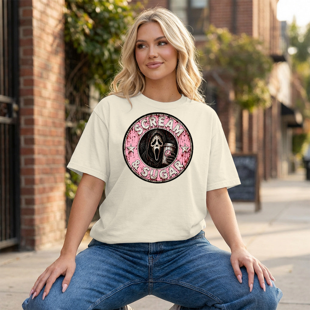 Scream & Sugar Graphic - Ivory T-Shirt on model