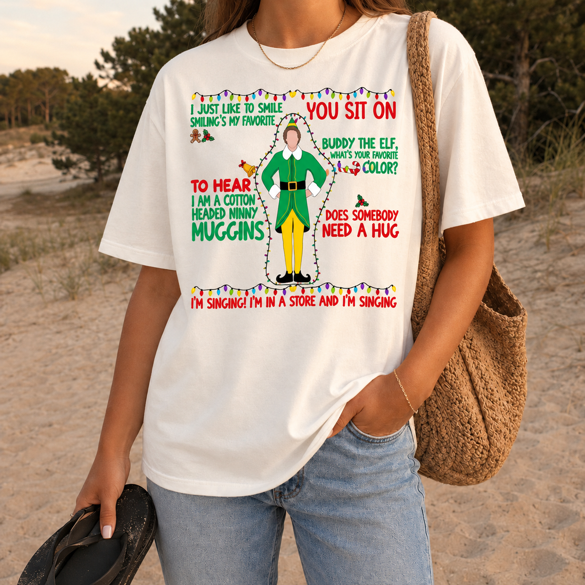 Son of a Nutcracker Quote Collage Graphic — Ivory T-Shirt