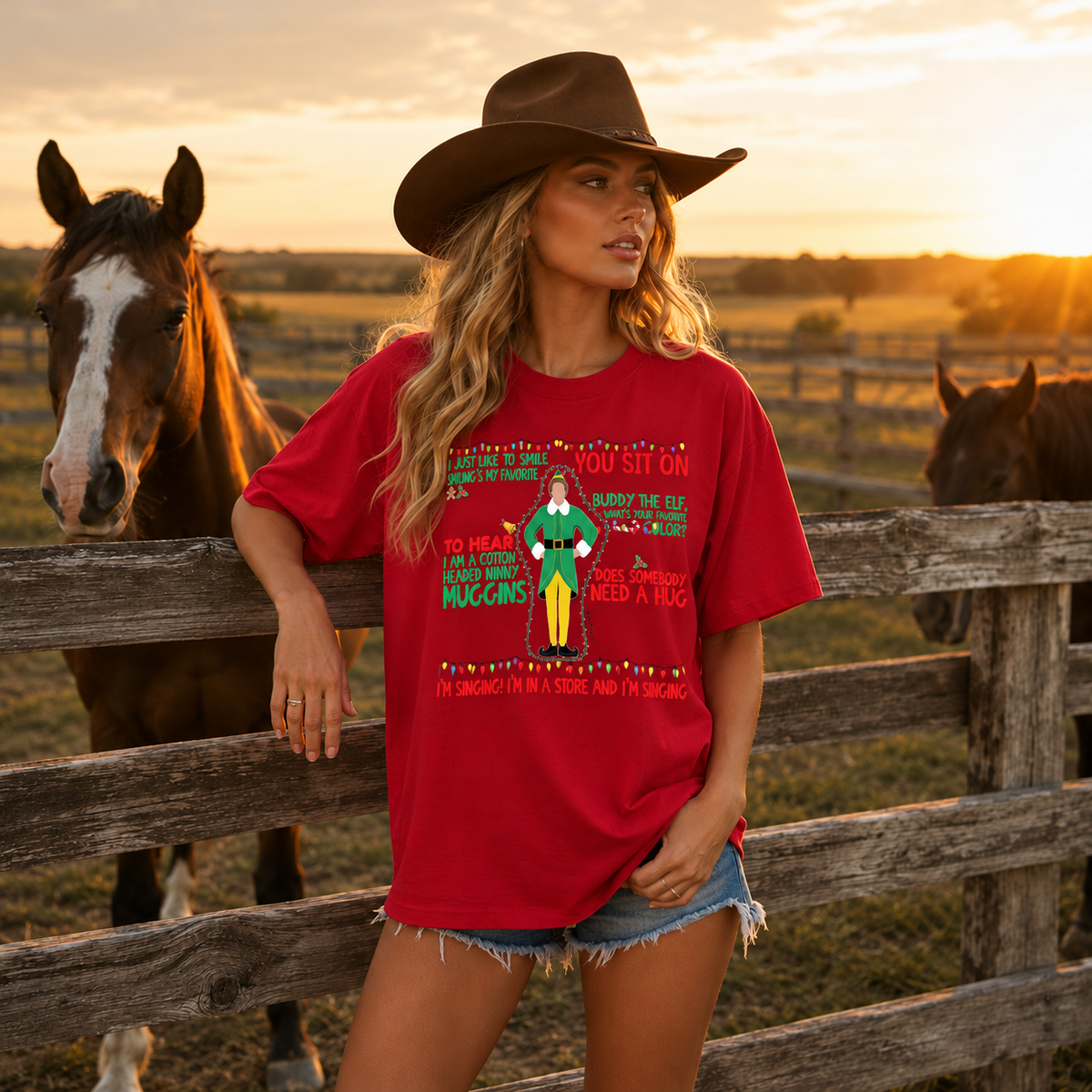 Son of a Nutcracker Quote Collage Graphic — Red T-Shirt