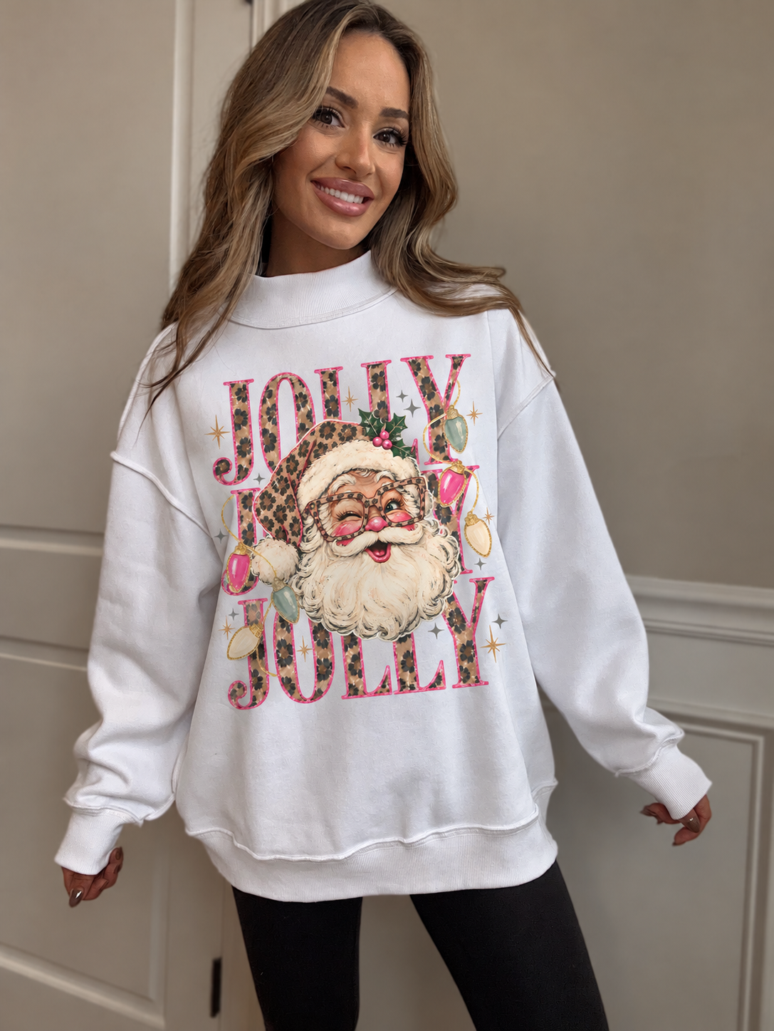 Tilly jolly leopard — white, digital print mockup