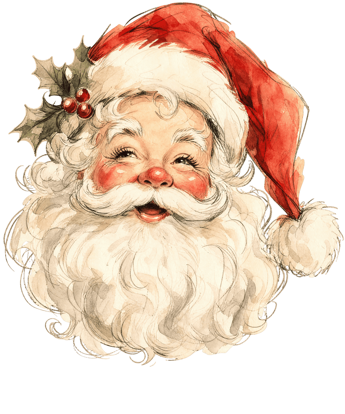 Vintage Santa Face Graphic original artwork