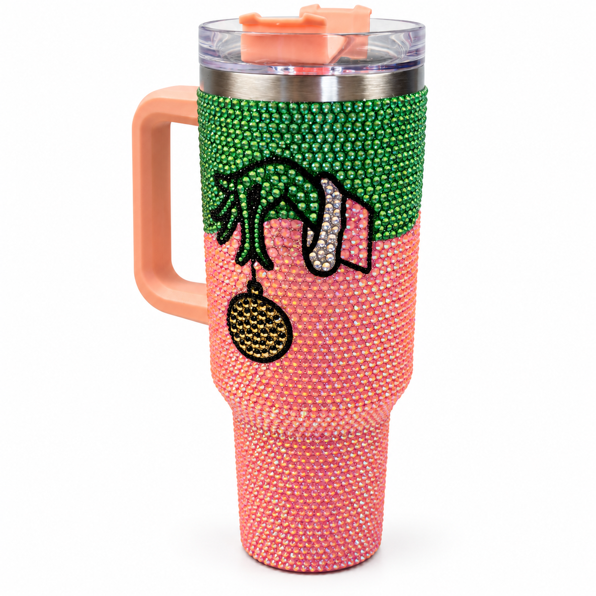 40oz Jeweled Christmas Tumblers - Pink Grumpy Cup