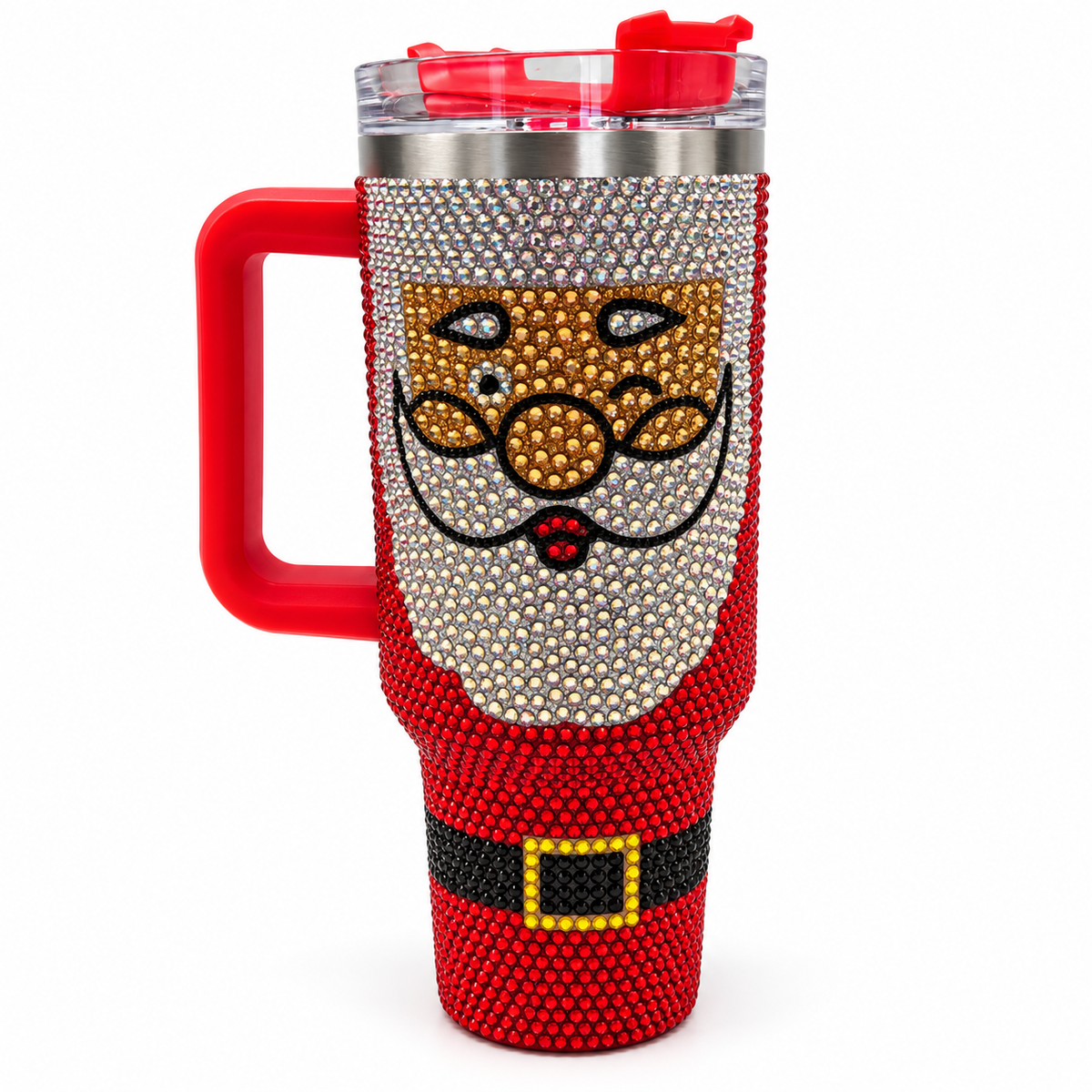 40oz Jeweled Christmas Tumblers - Red Santa Cup