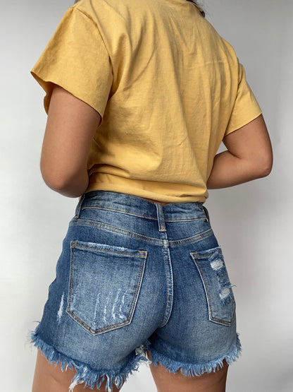 Katelynn Distressed Denim Shorts