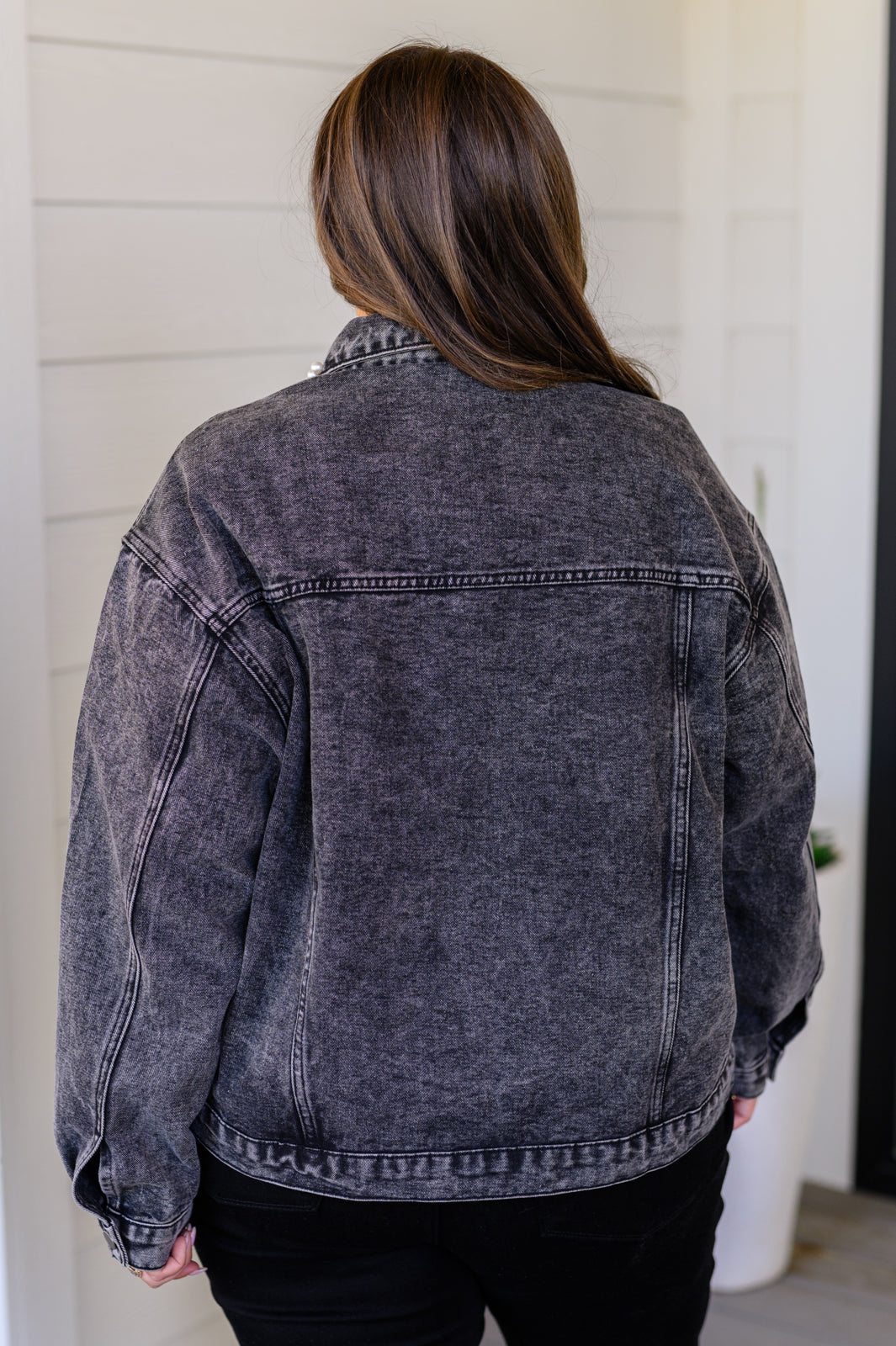 Plus Size Purple Denim Jacket