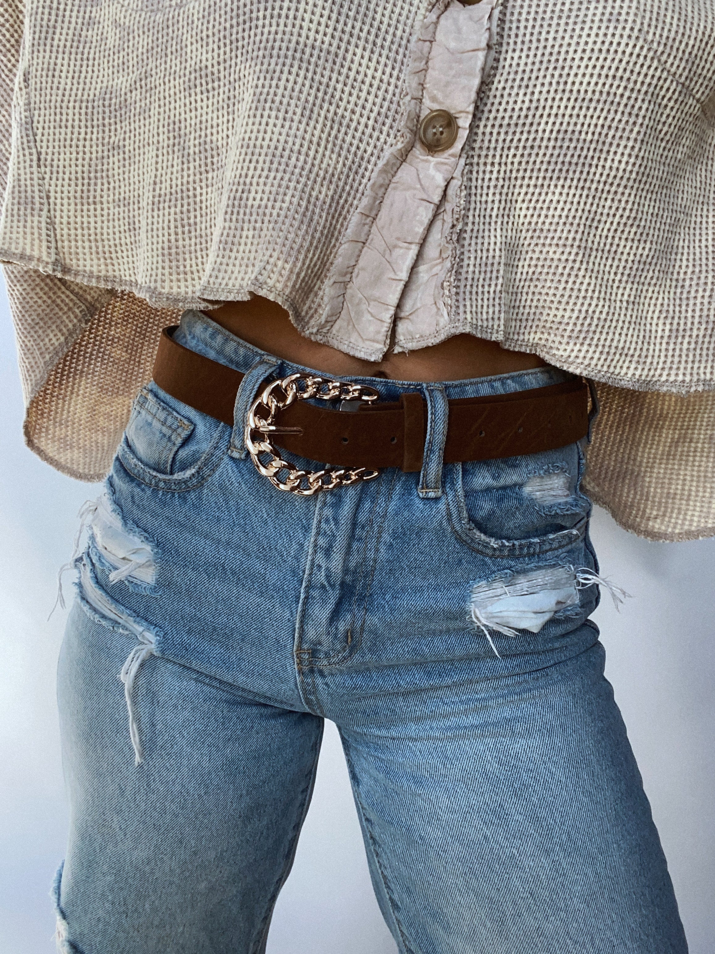 Chained to My Heart Belt- Brown