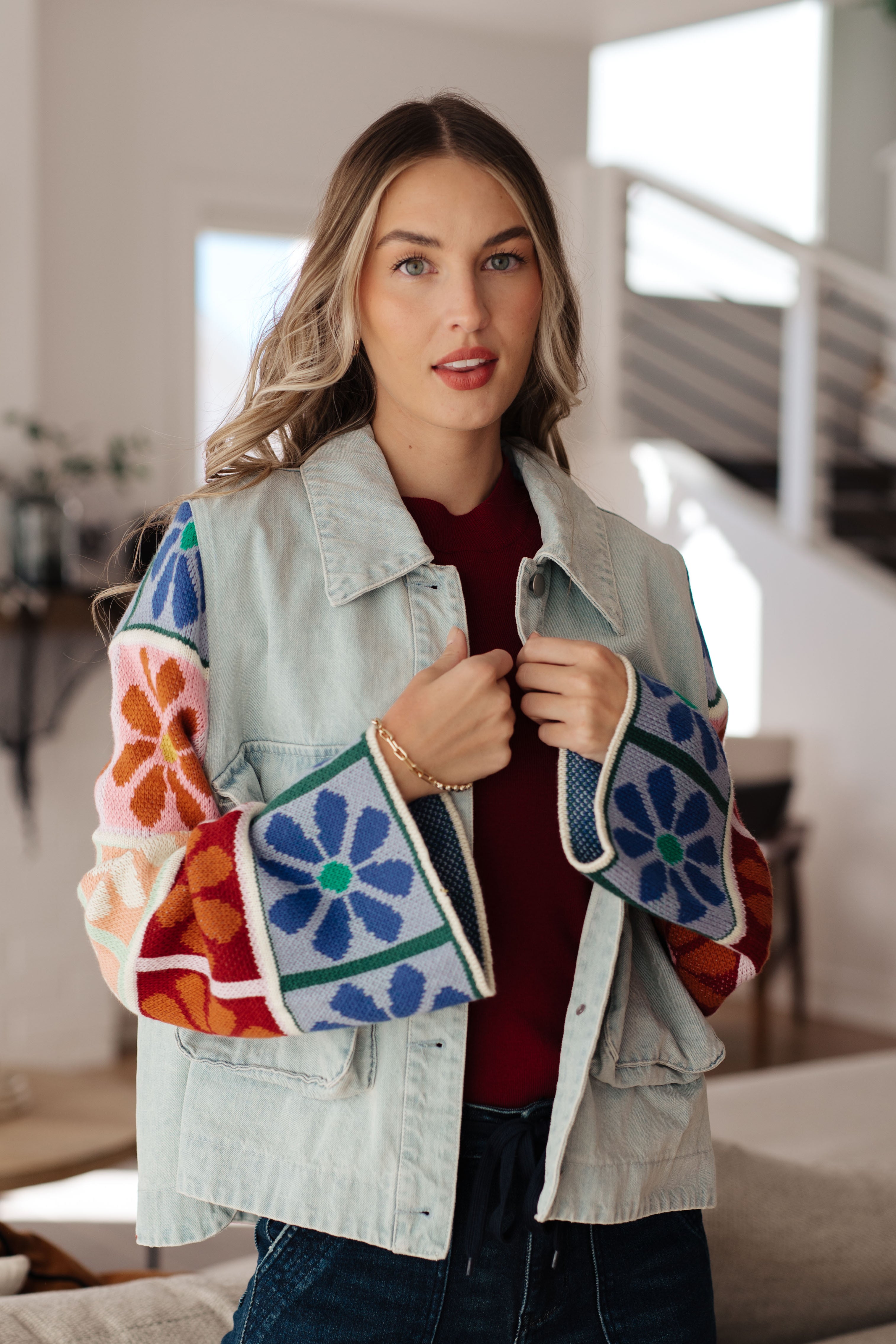 Something Better Knit and Denim Jacket – Willow Boutique